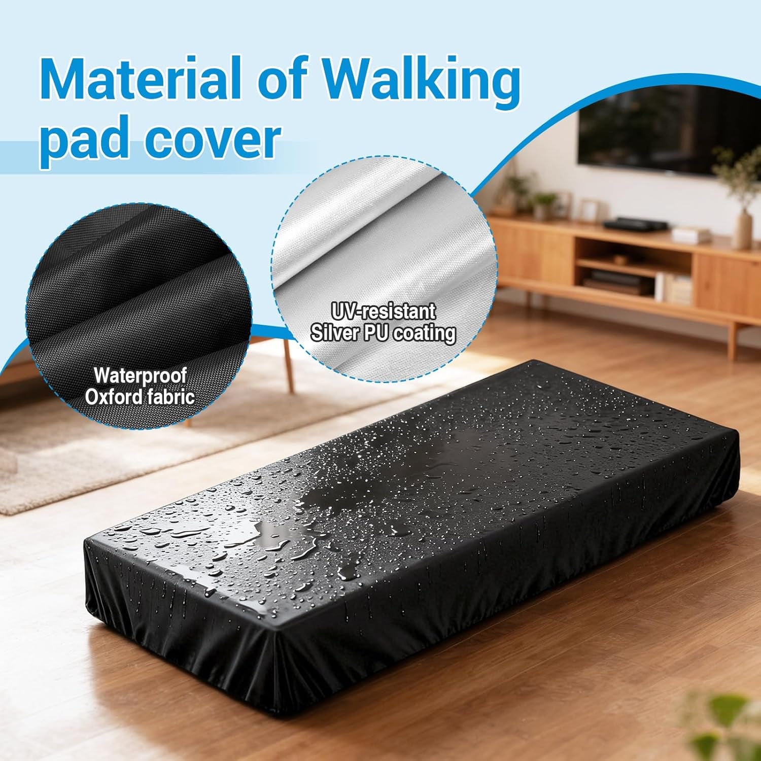Laufband Abdeckung, Wasserdicht Für Walking Pad 420D, 142X71X16Cm | Laufbandabdeckung Aus Oxford-Gewebe Mit Elastischem Saum, Staubdicht Und Uv-Beständig, Ideal Für Klappbare Laufbänder.
