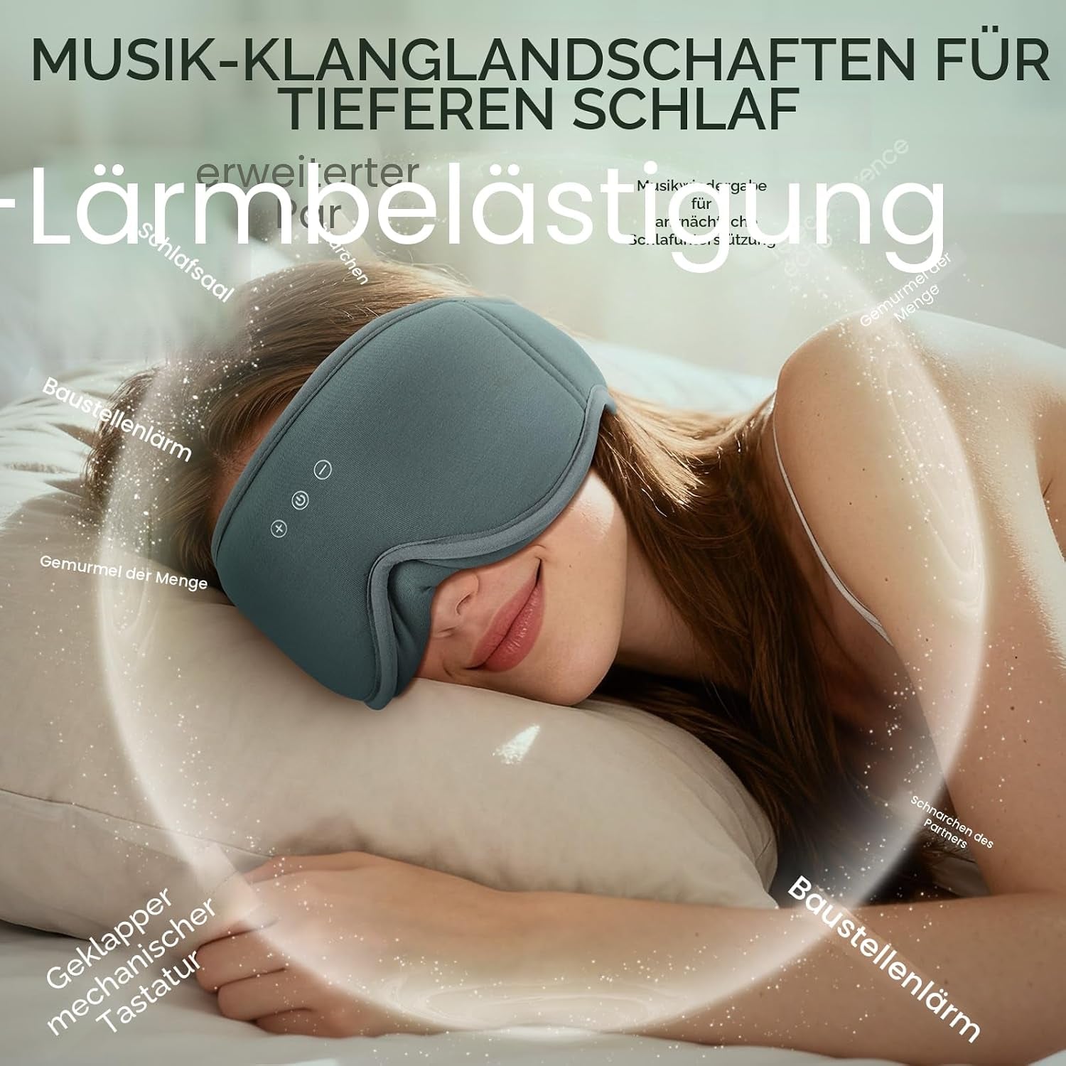 MUSICOZY Bambus-Baumwolle Schlafmaske Mit Kopfhörer, 3D Schlafkopfhörer Bluetooth V5.4 Augenmaske Schlafmaske Für Seitenschläfer, Sleep Mask Waschbar Schlafbrille Mit Mikrofon Für Herren/Frauen | Atmungsaktiver Angenehm Schlafmaske Bluetooth Kopfhörer Schlafkopfhörer,100% Verdunkelung Ohne Ohrdruck Für Seitenschläfer