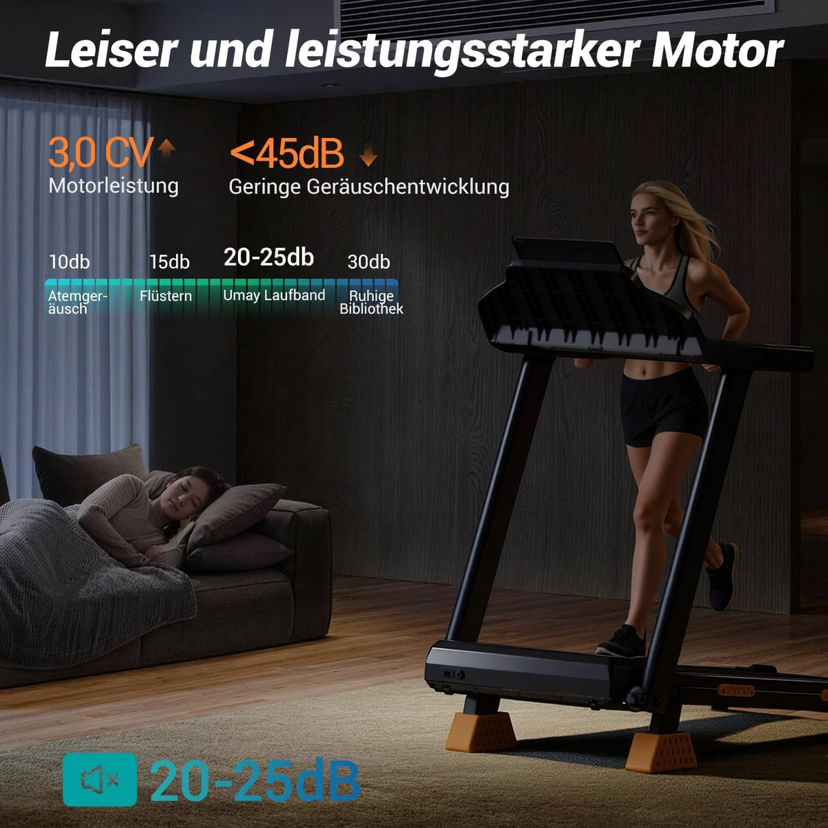 LONTEK Laufband Für Zuhause Klappbar Mit Steigung 15%