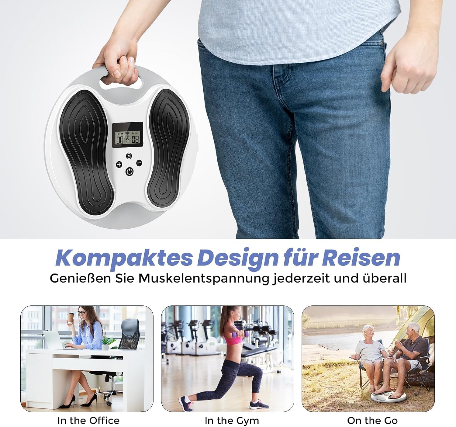 Medic Durchblutungsstimulator Für Füße & Beine, EMS Fußmassagegerät, Lindert Neuropathie, Knie- & Beinschmerzen, Fördert Die Fußdurchblutung – Elektrischer TENS Stimulator Mit 4