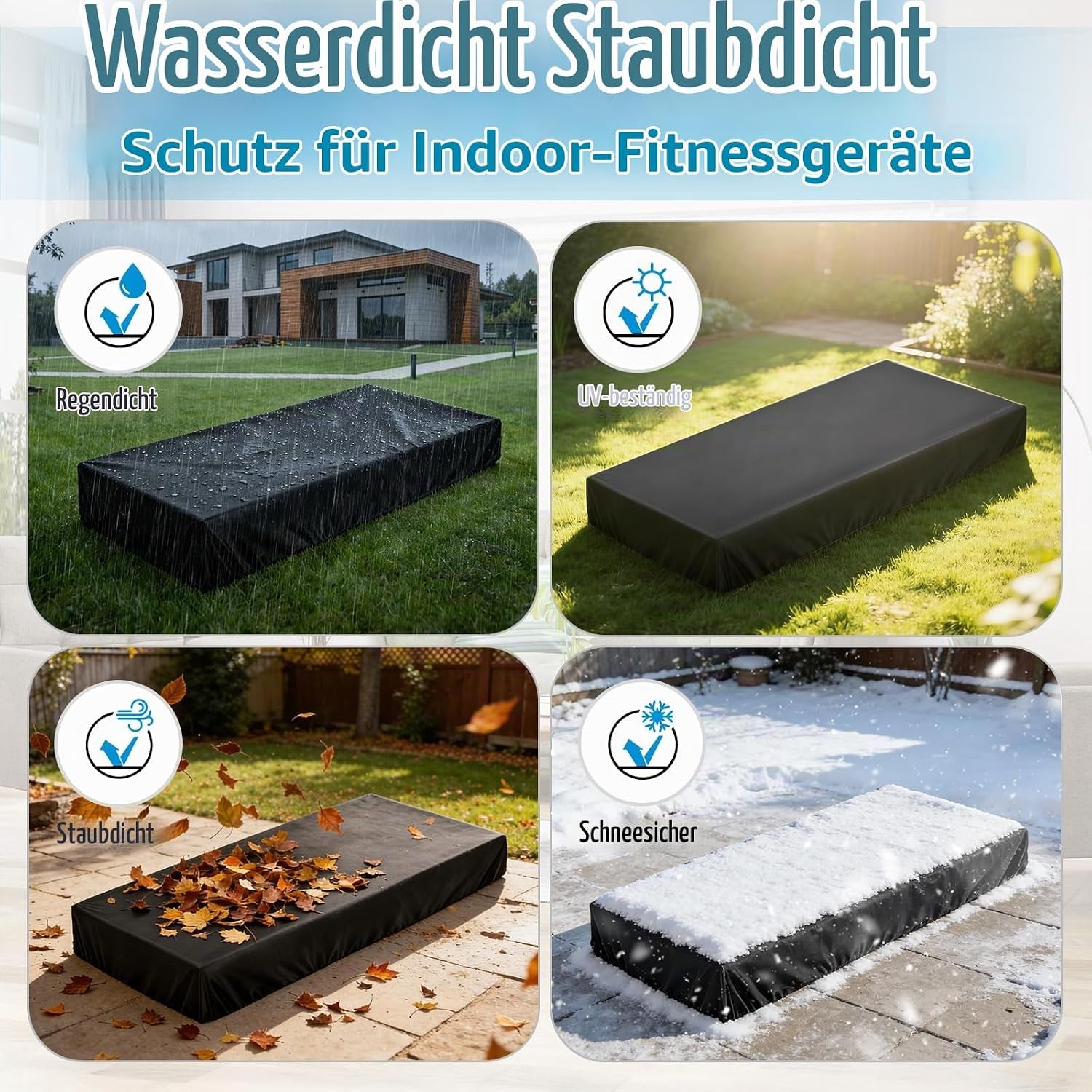 Laufband Abdeckung, Wasserdicht Für Walking Pad 420D, 142X71X16Cm | Laufbandabdeckung Aus Oxford-Gewebe Mit Elastischem Saum, Staubdicht Und Uv-Beständig, Ideal Für Klappbare Laufbänder.