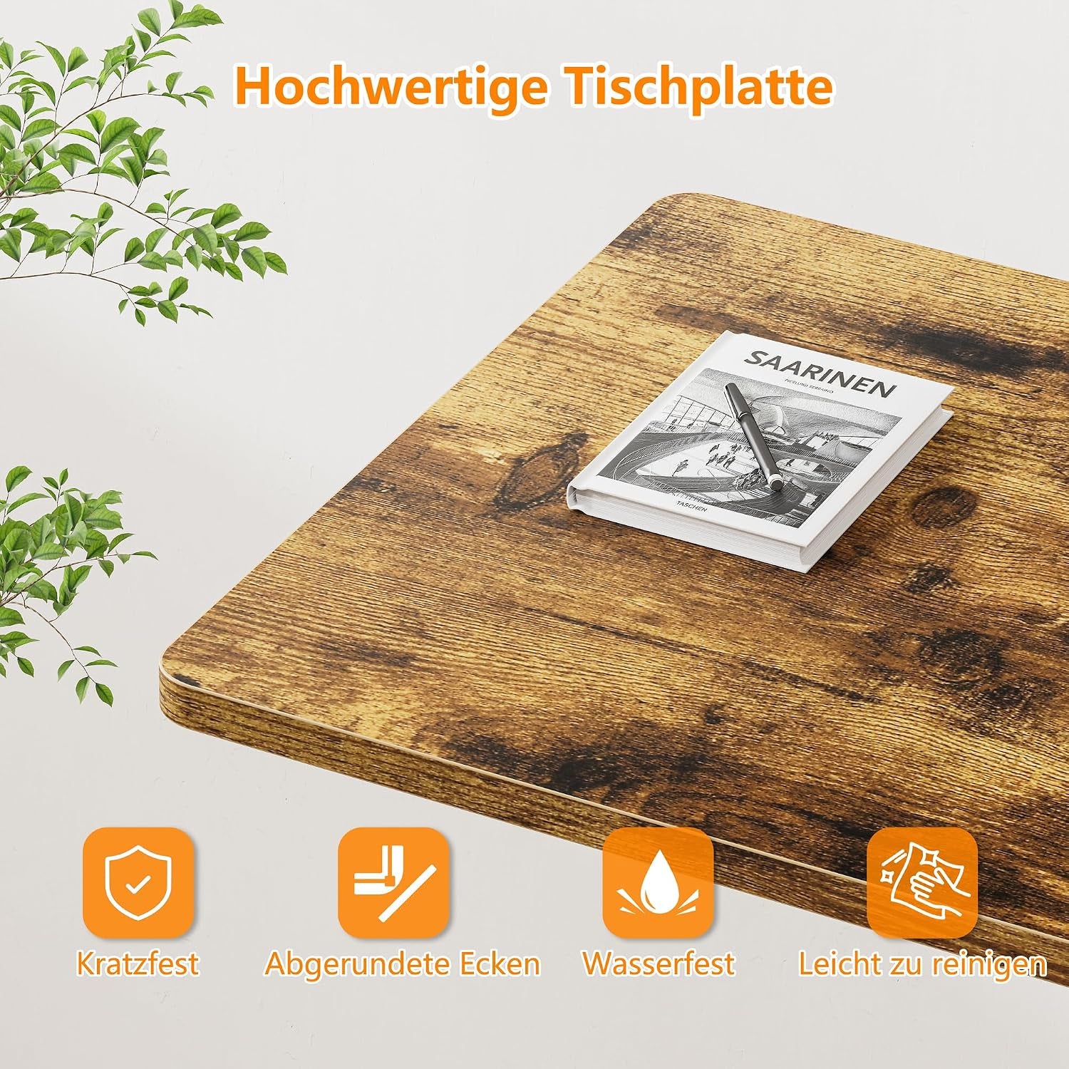 Höhenverstellbarer Schreibtisch Mit Rollen, Tisch Computertisch Schreibtisch Höhenverstellbar Stehpult Für Walking Pad Laufband Für Zuhause, PC Tisch Klein Für Home Office, 80 X 40Cm, Vintagebraun