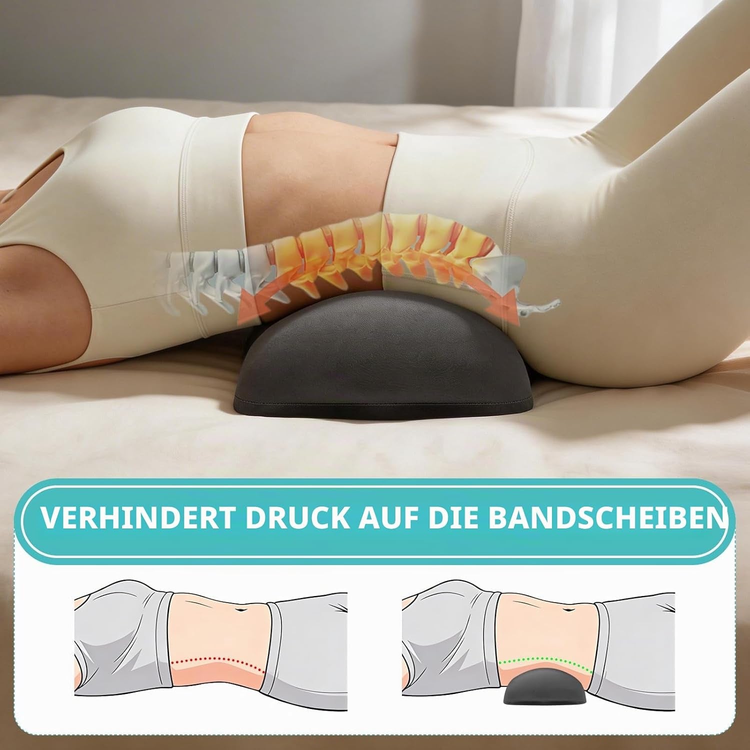Lendenwirbelkissen, Ergonomisches Rückenkissen, Orthopädisches | Lordosestützkissen Mit Memory Schaum, Lumbar Support Pillow, Lordosenstütze Auto, Lordosenstütze Auto & Bürostuhl