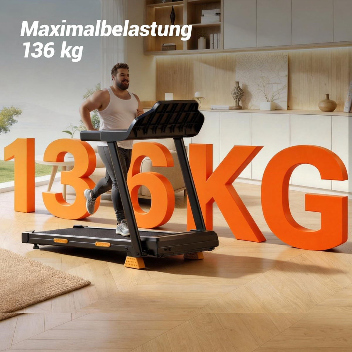LONTEK Laufband Für Zuhause Klappbar Mit Steigung 15%